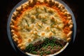 Top down food flat lay created by generative Ai, shepherds pie