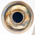 Corroded Metal Ring on White Background Royalty Free Stock Photo