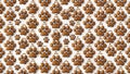 Top-Down Paw Print Pattern Brown Leather Texture, White Background Royalty Free Stock Photo
