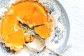 Top down perspective of a caramelised tart Royalty Free Stock Photo