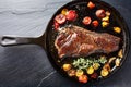 Top down photo of a new york strip steak Royalty Free Stock Photo