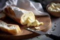 Freshly Baked Baguette with Creamy Garlic Butter