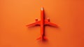 The orange airplane model.AI generated image Royalty Free Stock Photo