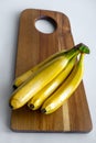 Top down view of a bunch of yellow bananas Royalty Free Stock Photo