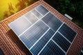 Green Rooftop Solar Energy Flat Lay Royalty Free Stock Photo