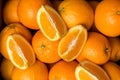 Case of fresh navel oranges.