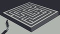 Top-Down View of a Complex Maze with a Person Inside vector design Generative AI Royalty Free Stock Photo