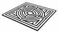 Top-Down View of Complex Square Maze, vector design Generative AI Royalty Free Stock Photo