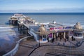 Top down view of the Victorian pier in the seaside town of Cromer, Norfolk Royalty Free Stock Photo