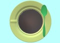 Top down view of a cup of hot black coffee Royalty Free Stock Photo