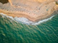 Top down view of Flamingos Beach in Hotel Zone Puerto Vallarta Jalisco Mexico at sunset with turquoise water Royalty Free Stock Photo