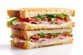 Top-Down View of Fresh Sandwich Split in Two for Packaging and Branding Use Royalty Free Stock Photo