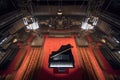 top-down view of grand piano keys in a concert hall Royalty Free Stock Photo