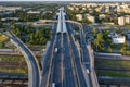 Top down view of highway multilevel junction