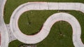 Top down view of kart race track. Speedway kart field Royalty Free Stock Photo