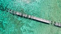 The top down view of the magnificent Old bridge at Summerville beach. The wooden planks are weathered and old. There Royalty Free Stock Photo