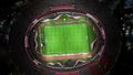 Top Down View Morumbi Stadium At Downtown Sao Paulo Brazil. Soccer Match.