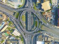 Top-down view of node interchange between Nanda Avenue and Panyu Avenue Royalty Free Stock Photo