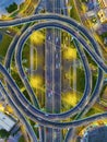Top-down view of node interchange between Nanda Avenue and Panyu Avenue in the evening Royalty Free Stock Photo