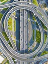 Top-down view of node interchange between Nanda Avenue and Panyu Avenue Royalty Free Stock Photo