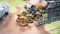 Warhammer 40k game in progress, battle