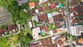 Top down view of a residential area along the Jalan Pantai Batu Mejan road in Canggu, Bali, Indonesia