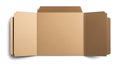 Blank flat lay corrugated mailer box mockup Royalty Free Stock Photo
