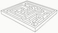 Top-Down View Simple Rectangular Maze Puzzle Vector, vector design Generative AI Royalty Free Stock Photo
