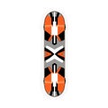 Skateboard Deck Graphic with Orange and Gray Abstract Design Royalty Free Stock Photo