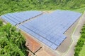Top down view of solar power station in the field