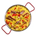 Top down view of spare ribs and yellow rice Royalty Free Stock Photo