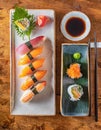 Top-down view of sushi meal Royalty Free Stock Photo