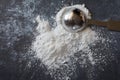 Baking Powder Spilled from a Teaspoon Royalty Free Stock Photo