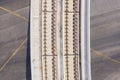 Top down view train tracks Royalty Free Stock Photo