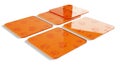 Top down view of translucent orange square tiles arranged in a diamond Royalty Free Stock Photo