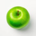 Top-Down View of a Vibrant Green Apple. Royalty Free Stock Photo