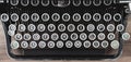 top down view on vintage typewriter keyboard Royalty Free Stock Photo