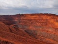 top drone view of an iron ore mines in Asia HD Royalty Free Stock Photo