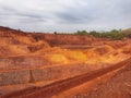 top drone view of an iron ore mines in Asia HD Royalty Free Stock Photo