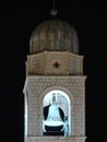 Top of the Dubrovnik bell tower by night Royalty Free Stock Photo