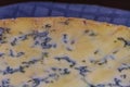 Top edge of a large truckle of stilton cheese Royalty Free Stock Photo