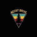 The top of the emblem displays the text NECKY BRIVE in bold, yellow lettering Royalty Free Stock Photo