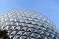 Top of epcot ball in daylight sky