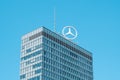 The top of the Europacenter building at Breitscheidplatz in Berlin with the logo of Mercedes Benz Royalty Free Stock Photo