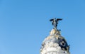 Top of the famous Metropolis Building in Madrid Spain Royalty Free Stock Photo