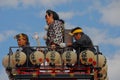 On top of a festival float