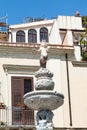 Top figure of baroque style fountain in Taormina