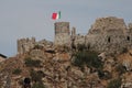 The Fortress of Tolfa .Decorated with an Italian flag on top
