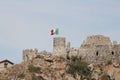 The Fortress of Tolfa .Decorated with an Italian flag on top