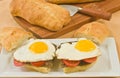 Scrapple and sunny side up, egg hoagie Royalty Free Stock Photo